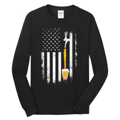 Craft Beer Brewing Usa Us American Flag Craft Tall Long Sleeve T-Shirt