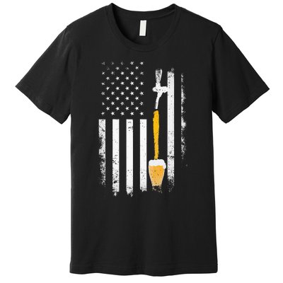 Craft Beer Brewing Usa Us American Flag Craft Premium T-Shirt