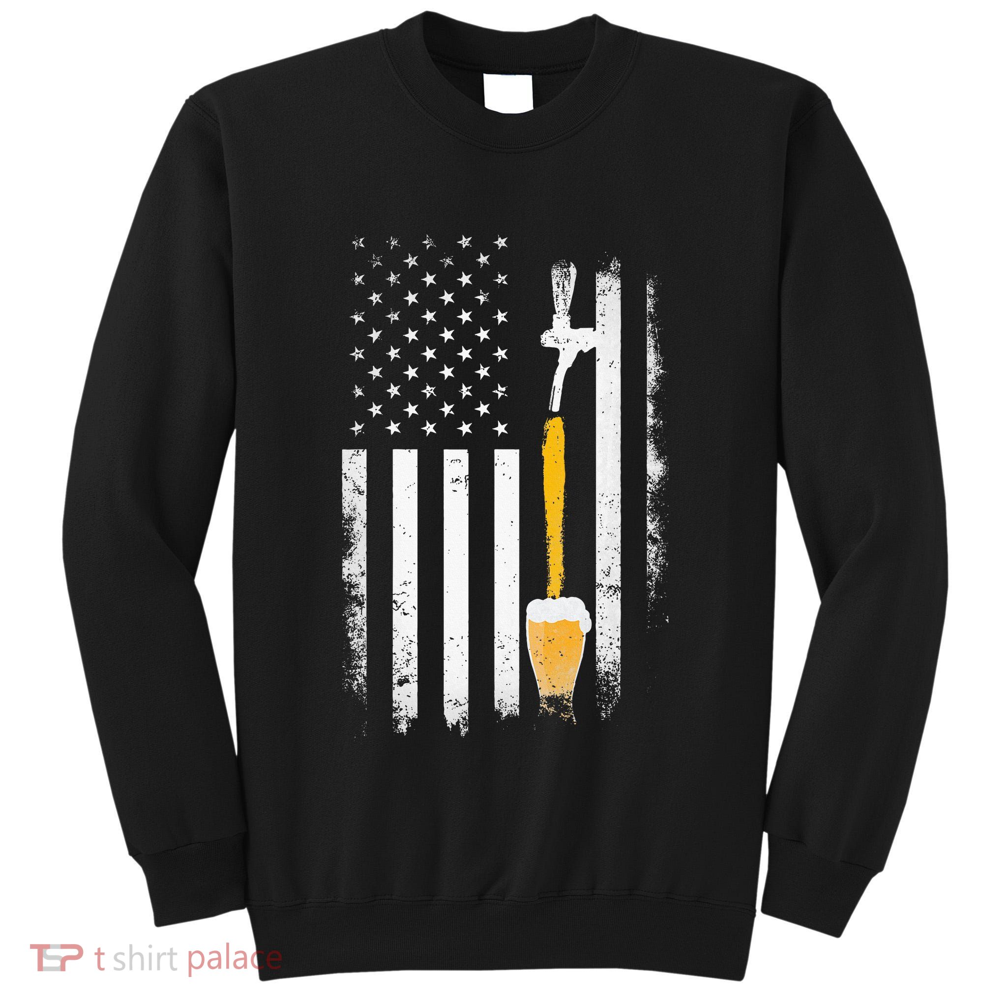 Craft Beer Brewing Usa Us American Flag Craft Tall Sweatshirt