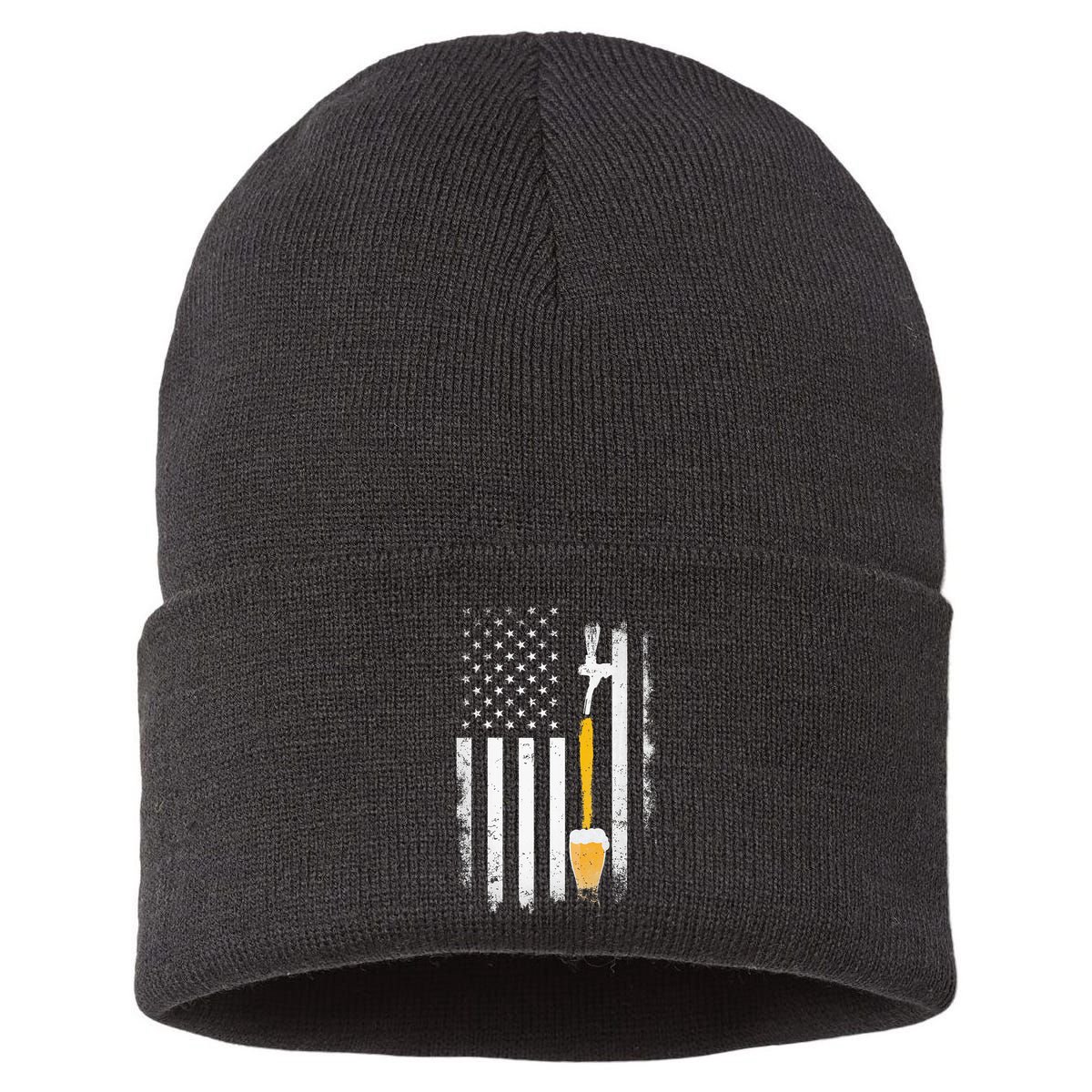 Craft Beer Brewing Usa Us American Flag Craft Sustainable Knit Beanie