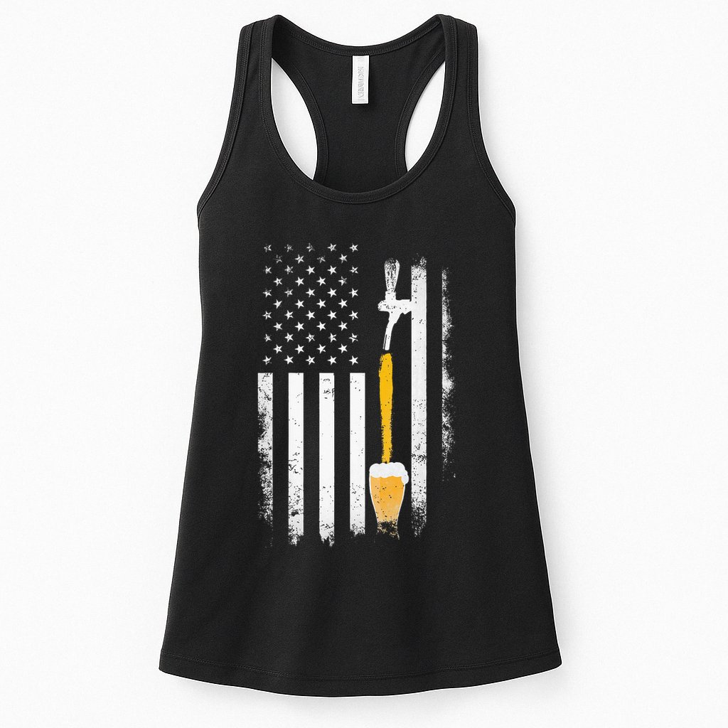 Craft Beer Brewing Usa Us American Flag Craft Womens Tank Top
