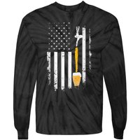 Craft Beer Brewing Usa Us American Flag Craft Tie-Dye Long Sleeve Shirt