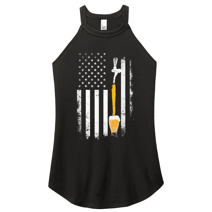 Craft Beer Brewing Usa Us American Flag Craft Women's Perfect Tri Rocker Tank
