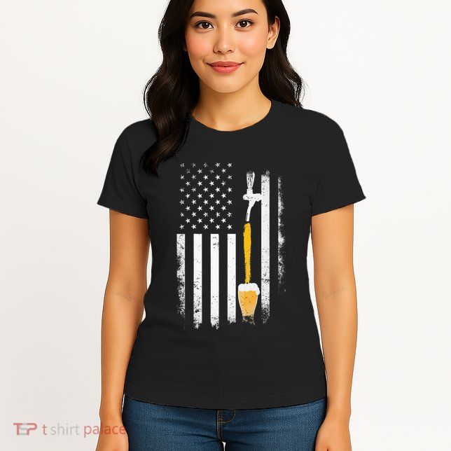 Craft Beer Brewing Usa Us American Flag Craft Womens T-Shirt