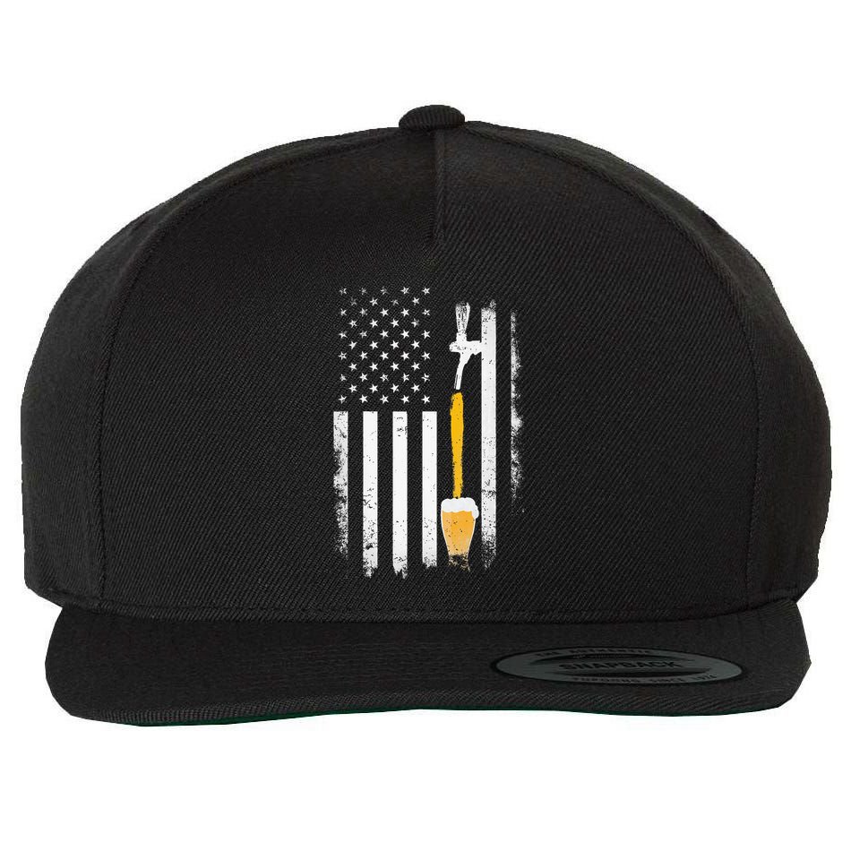 Craft Beer Brewing Usa Us American Flag Craft Wool Snapback Cap