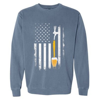 Craft Beer Brewing Usa Us American Flag Craft Garment-Dyed Sweatshirt