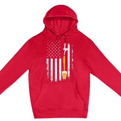 Craft Beer Brewing Usa Us American Flag Craft Premium Pullover Hoodie