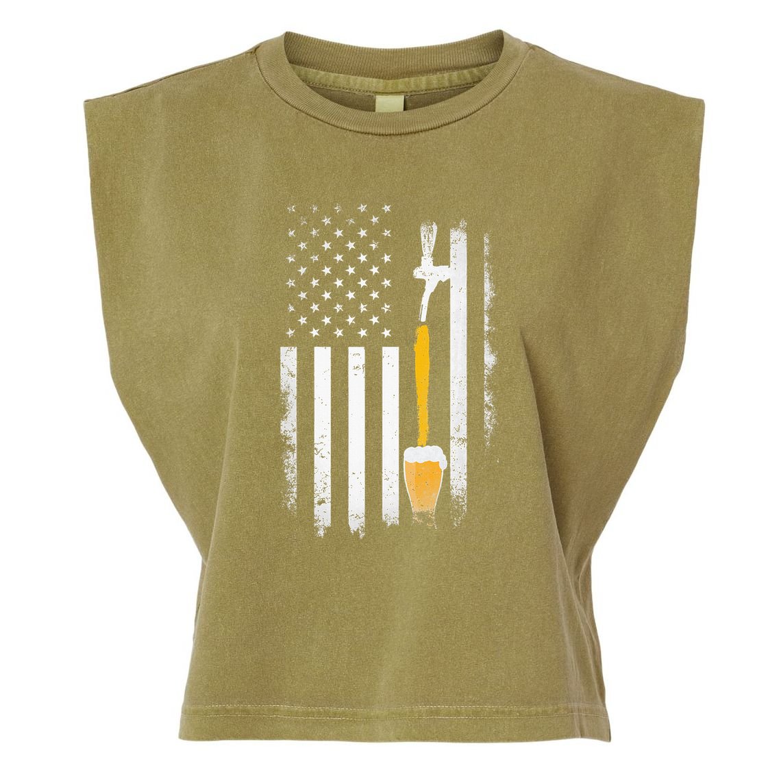 Craft Beer Brewing Usa Us American Flag Craft Garment-Dyed Women's Muscle Tee