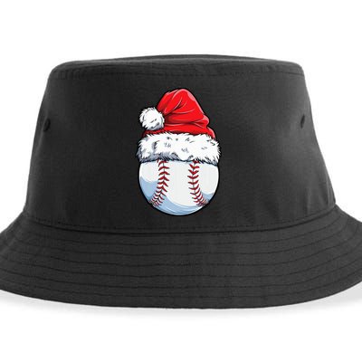 Christmas Baseball Ball Santa Hat Xmas Boys Sustainable Bucket Hat