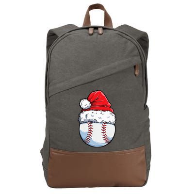 Christmas Baseball Ball Santa Hat Xmas Boys Cotton Canvas Backpack
