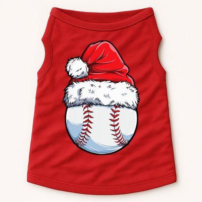 Christmas Baseball Ball Santa Hat Xmas Boys Doggie Tank