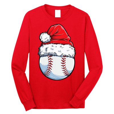 Christmas Baseball Ball Santa Hat Xmas Boys Long Sleeve Shirt