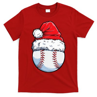 Christmas Baseball Ball Santa Hat Xmas Boys T-Shirt