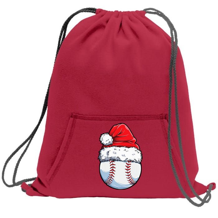 Christmas Baseball Ball Santa Hat Xmas Boys Sweatshirt Cinch Pack Bag