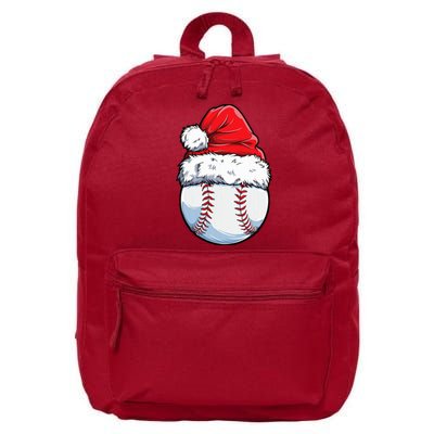 Christmas Baseball Ball Santa Hat Xmas Boys 16 in Basic Backpack