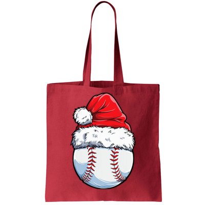 Christmas Baseball Ball Santa Hat Xmas Boys Tote Bag