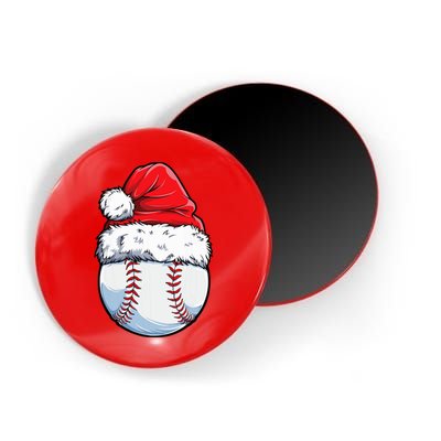 Christmas Baseball Ball Santa Hat Xmas Boys Magnet