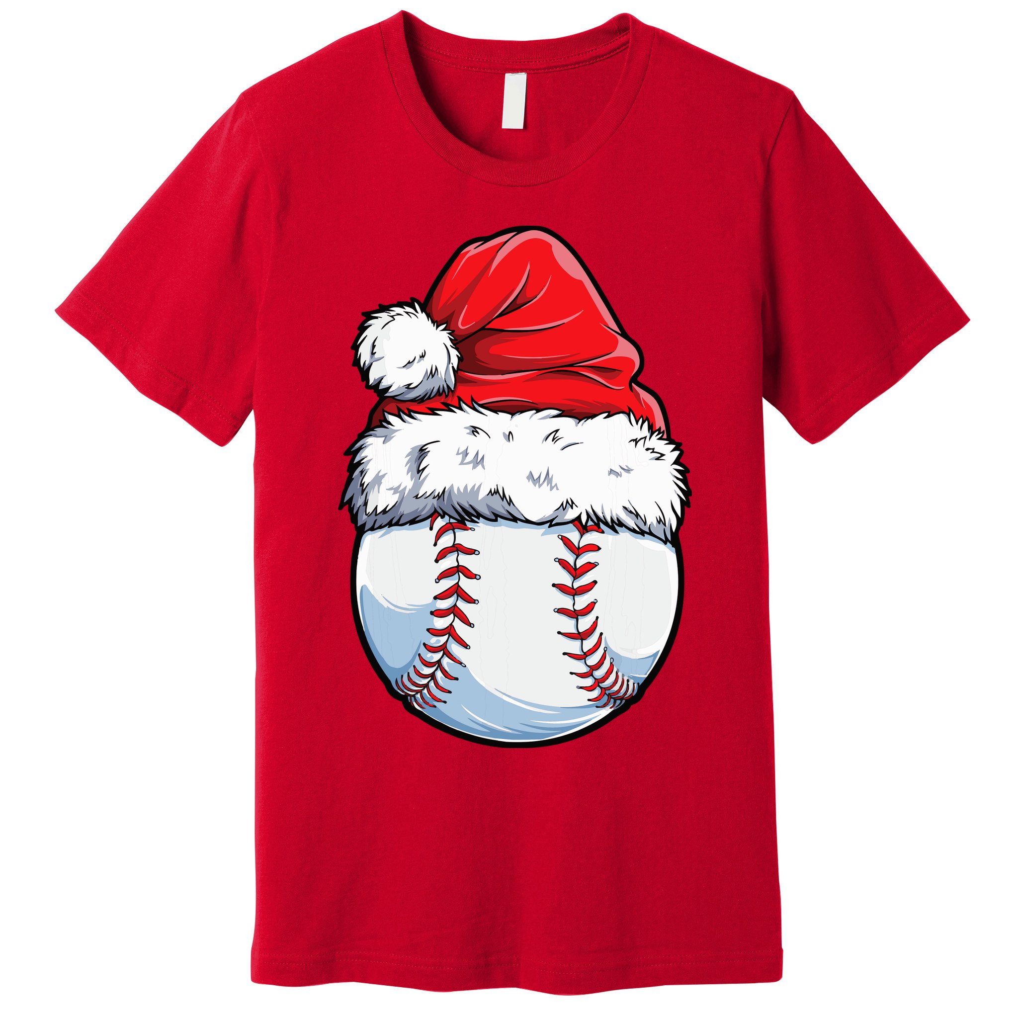 Christmas Baseball Ball Santa Hat Xmas Boys Premium T-Shirt
