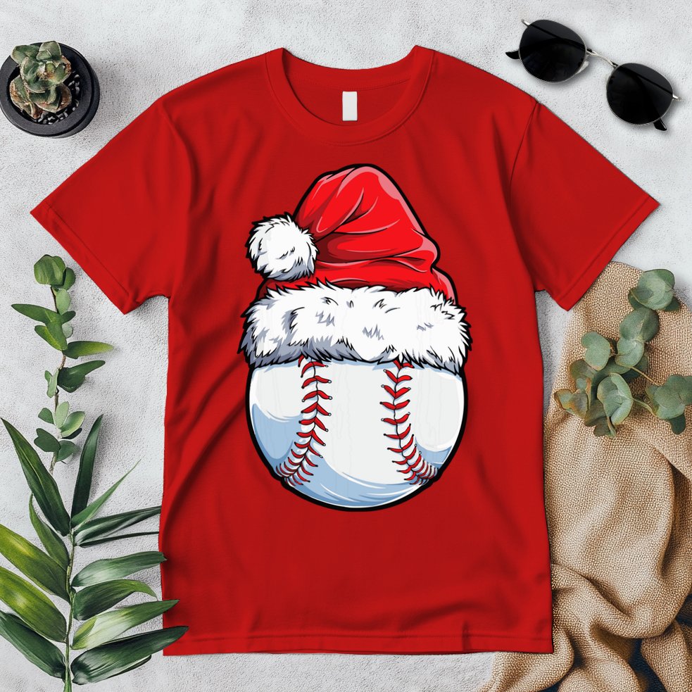 Christmas Baseball Ball Santa Hat Xmas Boys Premium T-Shirt