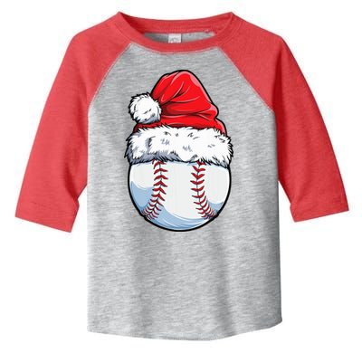 Christmas Baseball Ball Santa Hat Xmas Boys Toddler Fine Jersey T-Shirt