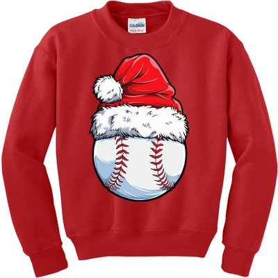 Christmas Baseball Ball Santa Hat Xmas Boys Kids Sweatshirt