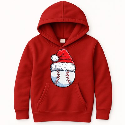 Christmas Baseball Ball Santa Hat Xmas Boys Kids Hoodie