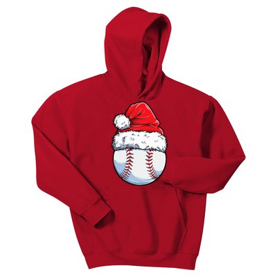 Christmas Baseball Ball Santa Hat Xmas Boys Kids Hoodie