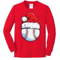 Christmas Baseball Ball Santa Hat Xmas Boys Kids Long Sleeve Shirt