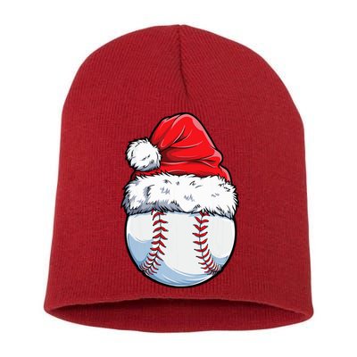 Christmas Baseball Ball Santa Hat Xmas Boys Short Acrylic Beanie