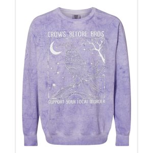 Crows Before Bros Support Your Local Murder Raven Colorblast Crewneck Sweatshirt