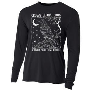 Crows Before Bros Support Your Local Murder Raven Cooling Performance Long Sleeve Crew