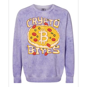 Crypto Bites Bitcoin Pizza Colorblast Crewneck Sweatshirt