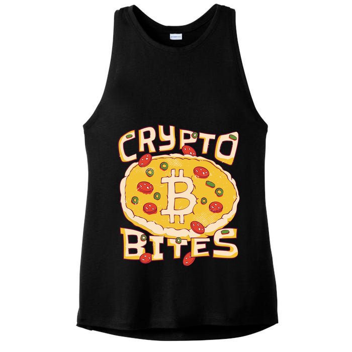 Crypto Bites Bitcoin Pizza Ladies PosiCharge Tri-Blend Wicking Tank