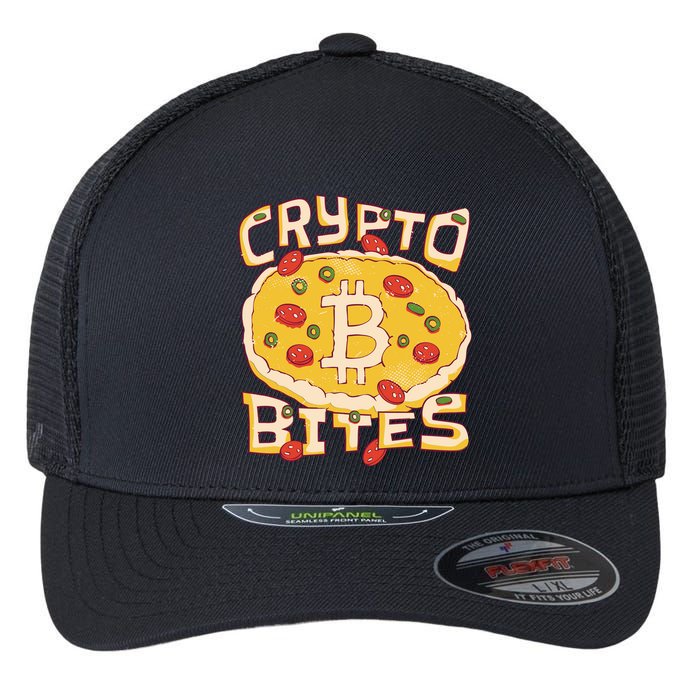 Crypto Bites Bitcoin Pizza Flexfit Unipanel Trucker Cap