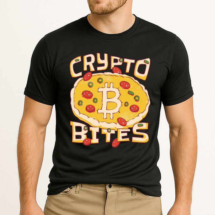 Crypto Bites Bitcoin Pizza Performance Shirt