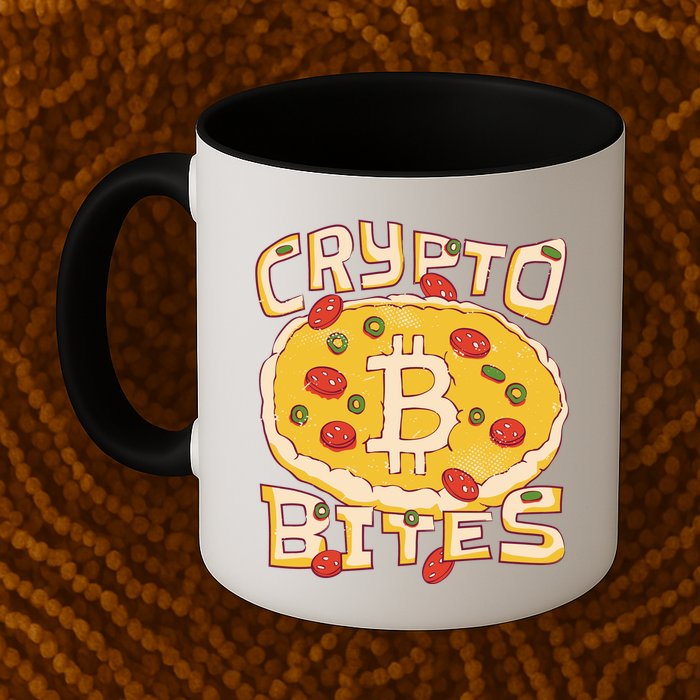 Crypto Bites Bitcoin Pizza Mug