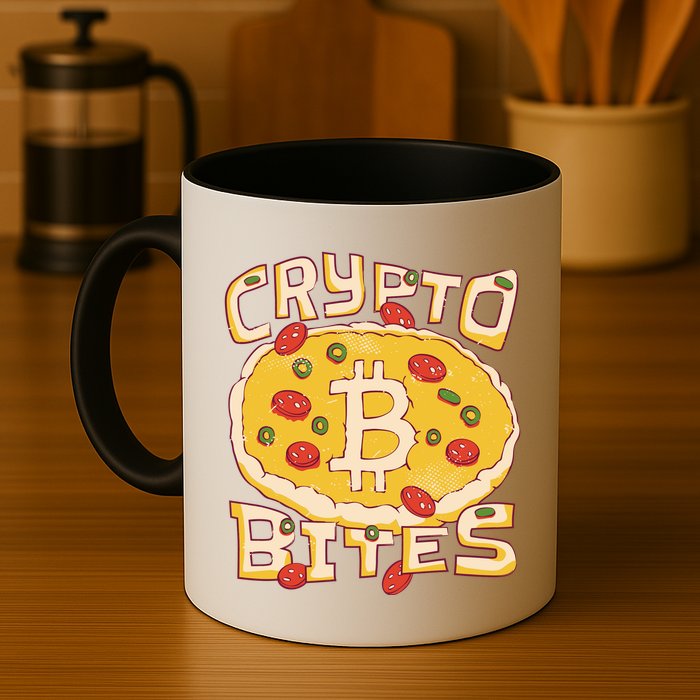 Crypto Bites Bitcoin Pizza Mug