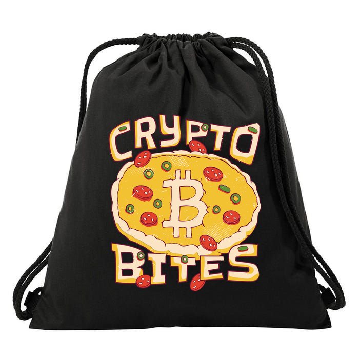 Crypto Bites Bitcoin Pizza Drawstring Bag