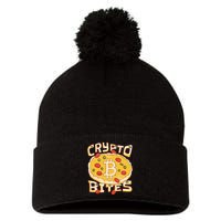 Crypto Bites Bitcoin Pizza Pom Pom 12in Knit Beanie