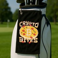 Crypto Bites Bitcoin Pizza Golf Towel