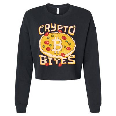 Crypto Bites Bitcoin Pizza Cropped Pullover Crew