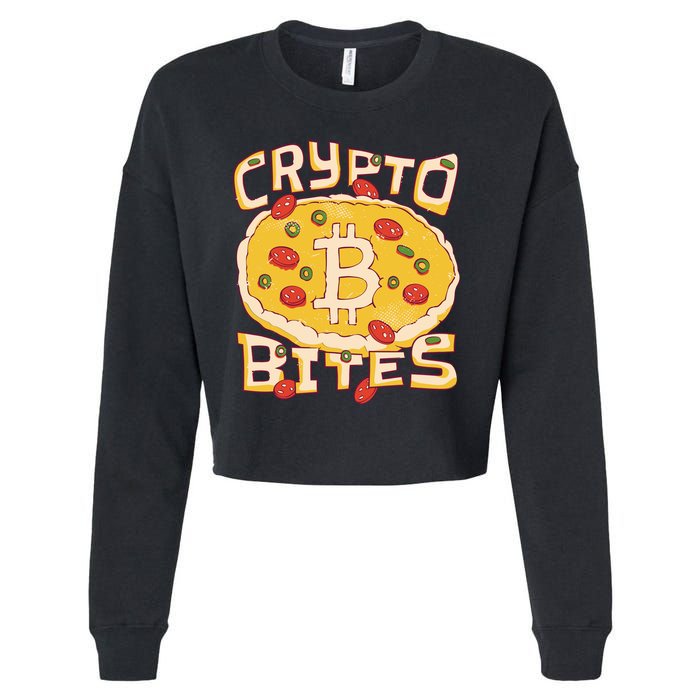 Crypto Bites Bitcoin Pizza Cropped Pullover Crew