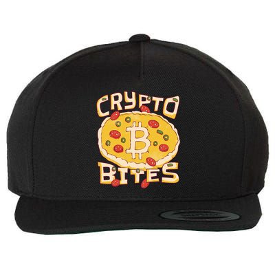 Crypto Bites Bitcoin Pizza Wool Snapback Cap