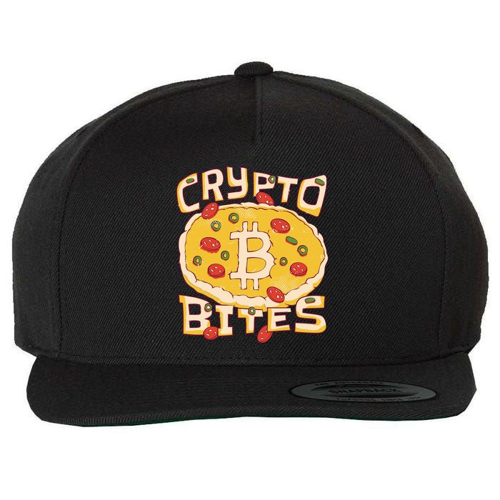 Crypto Bites Bitcoin Pizza Wool Snapback Cap