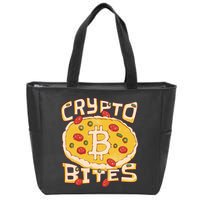 Crypto Bites Bitcoin Pizza Zip Tote Bag