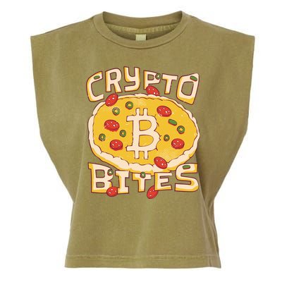 Crypto Bites Bitcoin Pizza Garment-Dyed Women's Muscle Tee