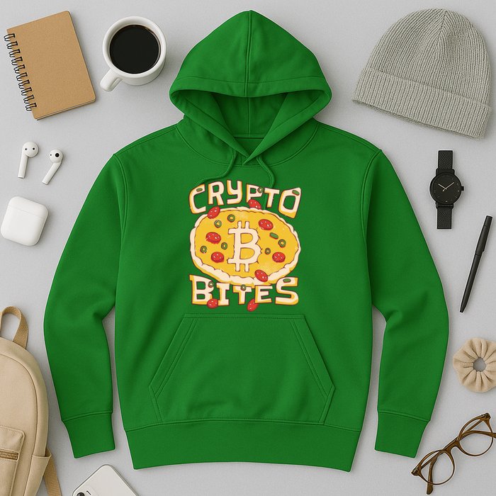 Crypto Bites Bitcoin Pizza Hoodie