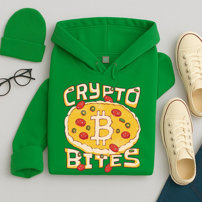 Crypto Bites Bitcoin Pizza Hoodie