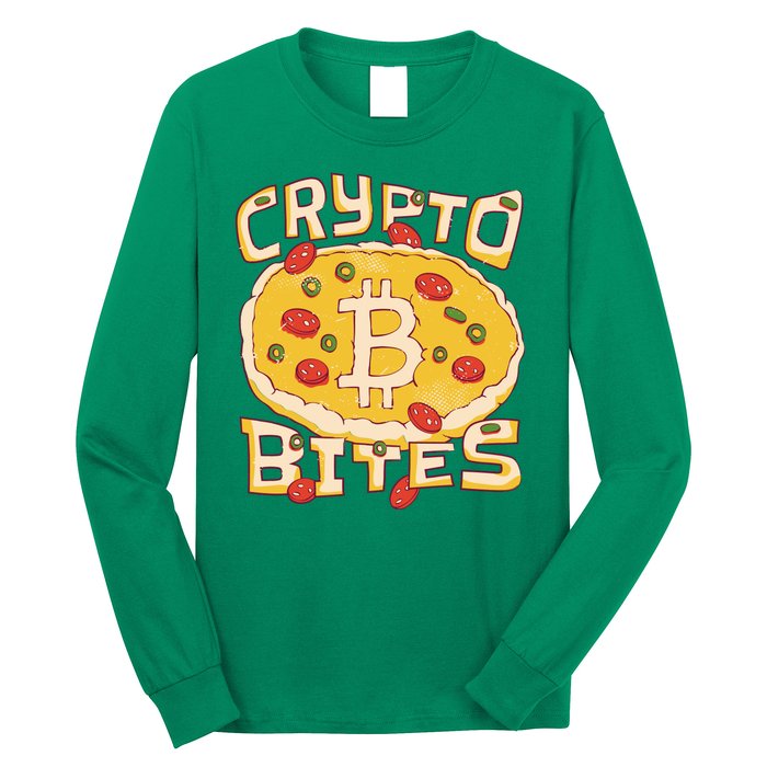 Crypto Bites Bitcoin Pizza Long Sleeve Shirt