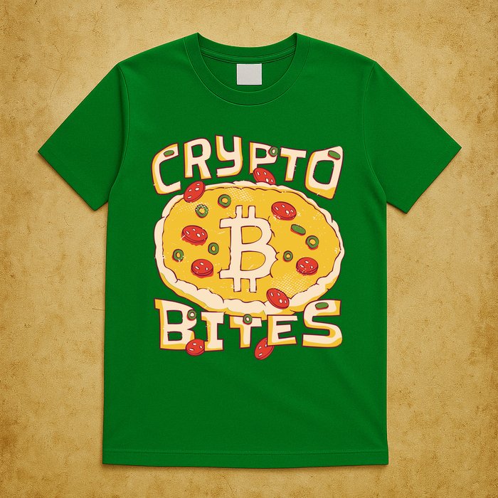 Crypto Bites Bitcoin Pizza T-Shirt